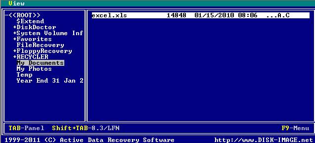 Active@ Disk Image for DOS. Copying files and folders from of Disk Image to another location 2