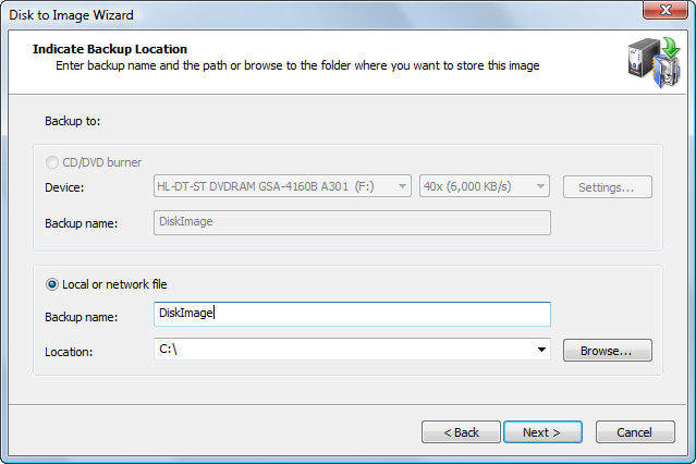 Disk to Image Wizard Disk image guide: Disk to Image Wizard